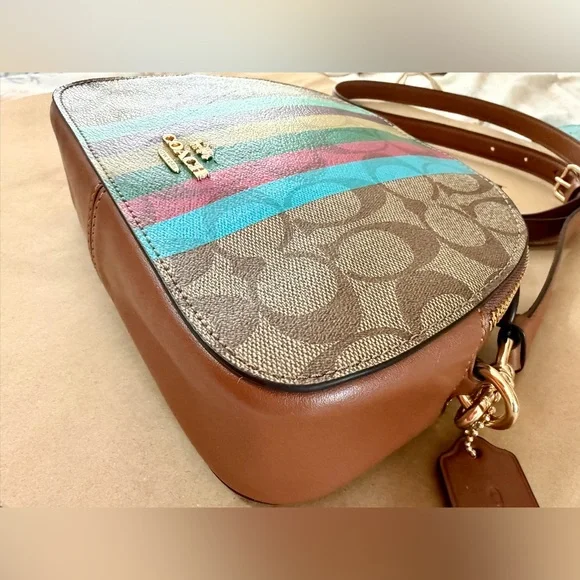 Coach Serena Satchel In Signature Canvas With Stripe. - Picture 6 of 16